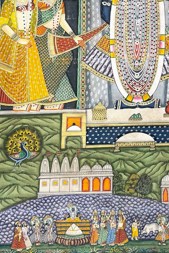 Sharad Purnima - Pichwai Painting (Handmade / Unframed / 119.3 x 182.8 cm)