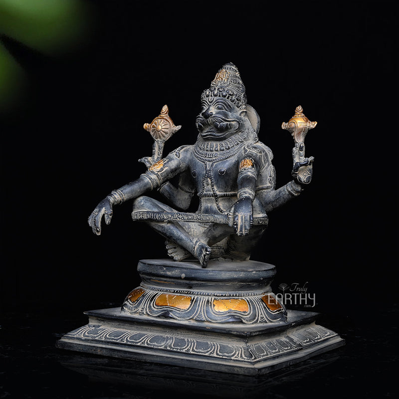 Yoga Narasimha Brass Statue