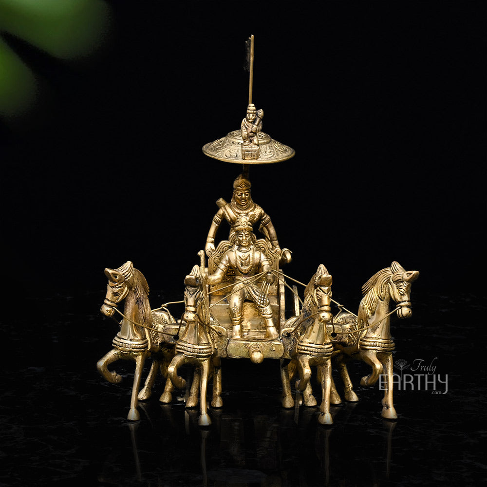 Krishna Arjuna Rath Chariot with 4 Horses, angel 2