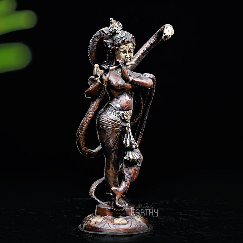 brass krishna statue