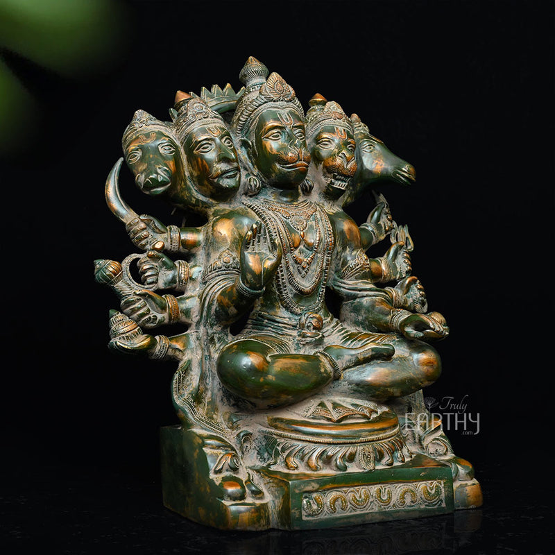 Brass Panchamukhi Hanuman Statue