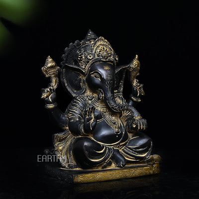VIntage Brass Ganpati Idol