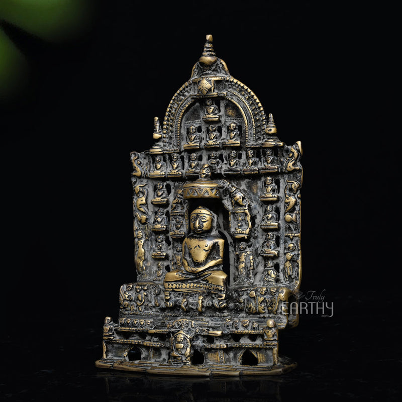 Vintage Brass Mahavir Ji with Jain Tirthankaras Sculpture