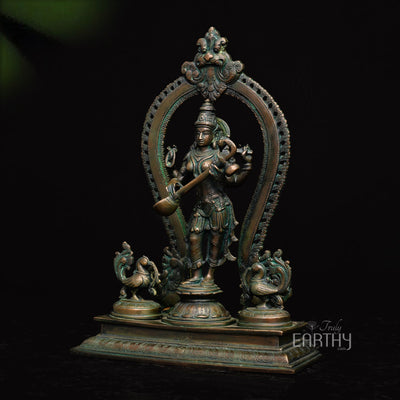 brass saraswati idol_2