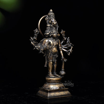 Brass Standing Panchmukhi Hanuman Idol