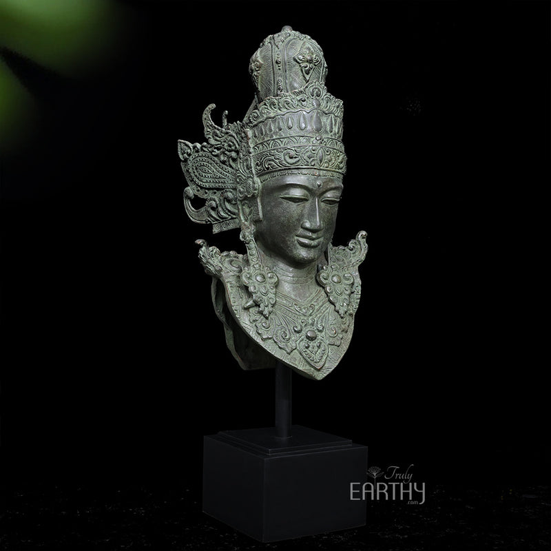 Bronze Vishnu Bust Sculpture with Garuda