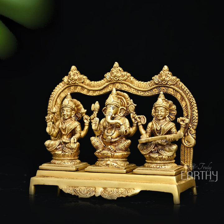 Brass Lakshmi Ganesha Saraswati