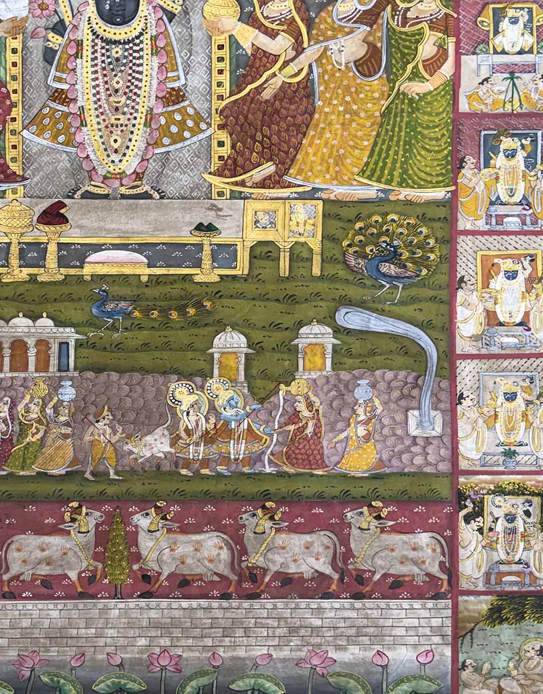 Shrinathji Pichwai Painting (Handmade / Unframed / 141.4 x 204.9 cm)