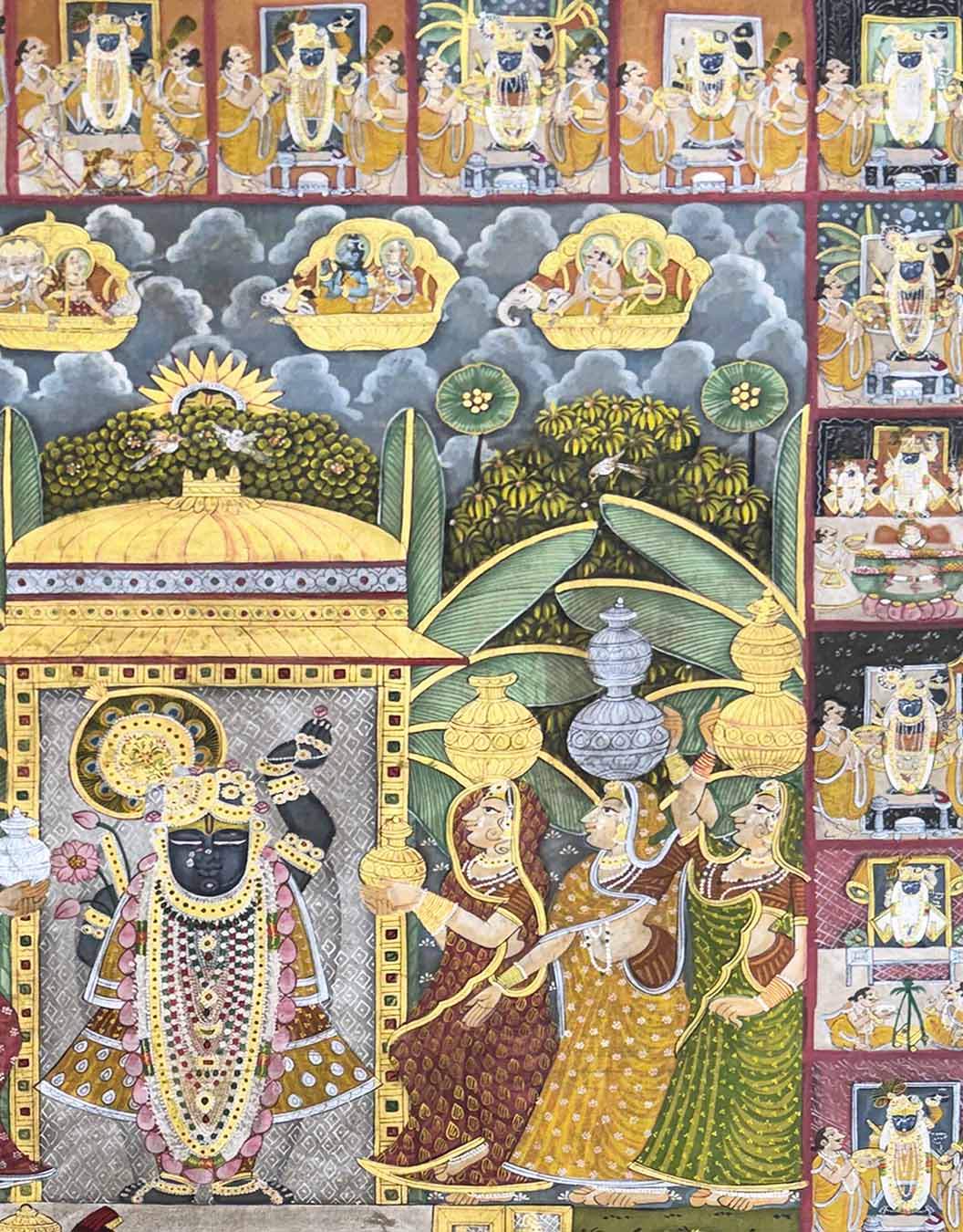 Shrinathji Pichwai Painting (Handmade / Unframed / 141.4 x 204.9 cm)