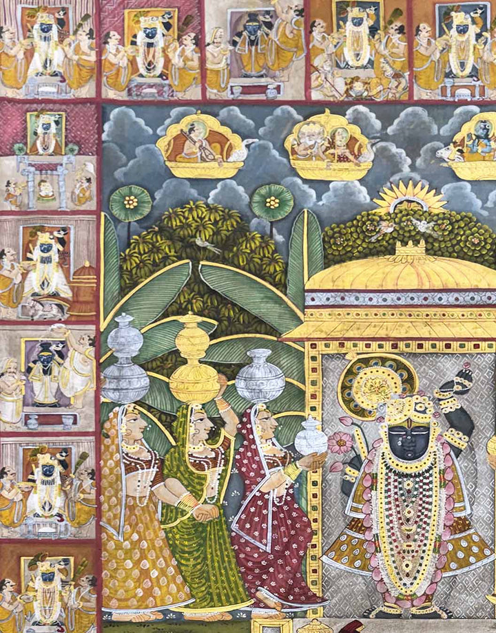 Shrinathji Pichwai Painting (Handmade / Unframed / 141.4 x 204.9 cm)