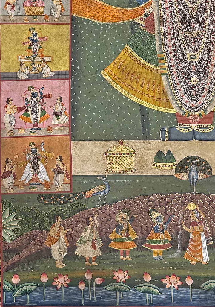 Shrinathji Pichwai Painting (Handmade / Unframed / 118.1 x 179 cm)