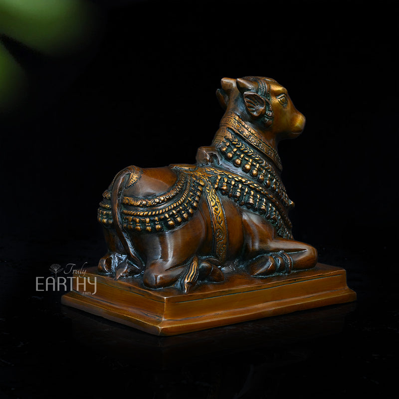 Brass Nandi In Antique Finish