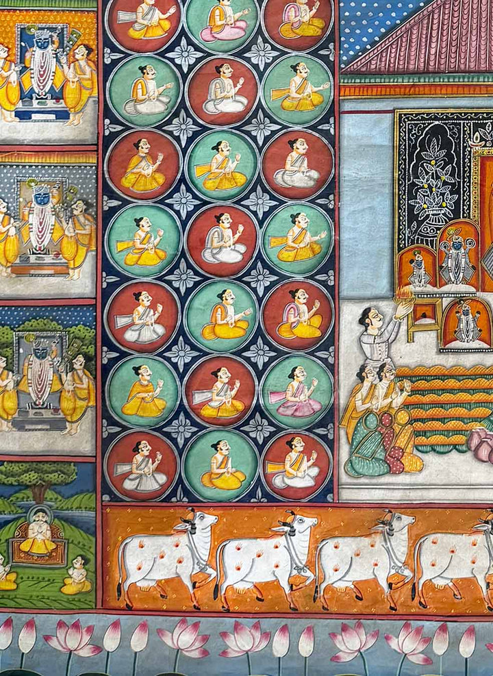 Vanshavali Pichwai Painting (Handmade / Unframed / 149.8 x 205.7 cm)