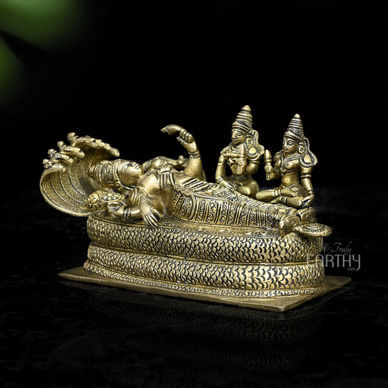 Shesh Shayi Vishnu In Brass | Handmade