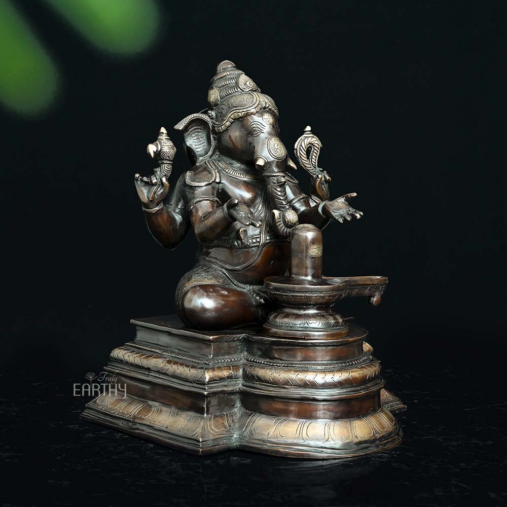 antique ganesha statue, angle 2