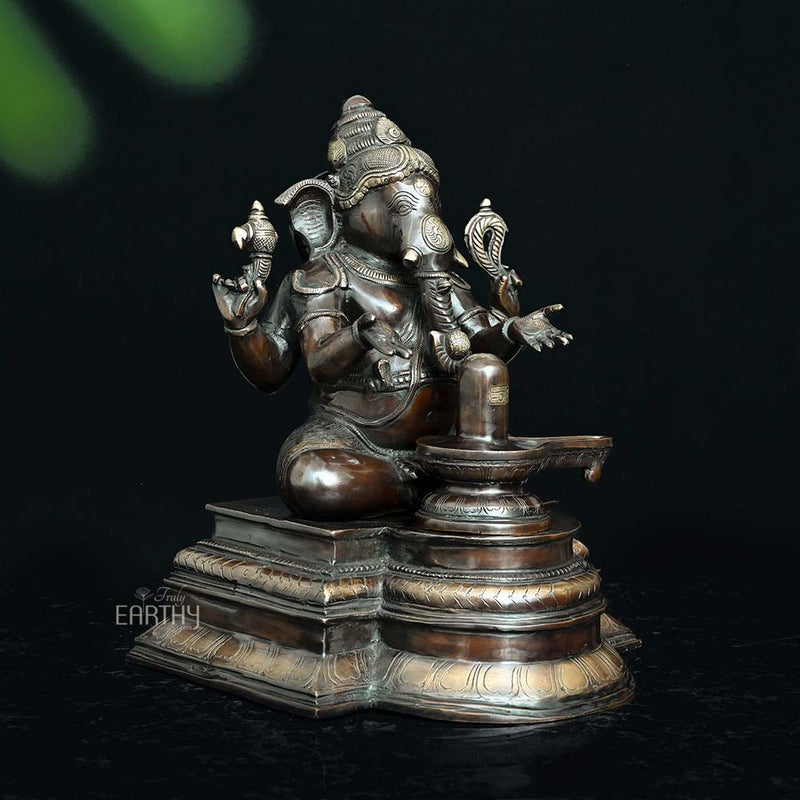 antique ganesha statue, angle 2