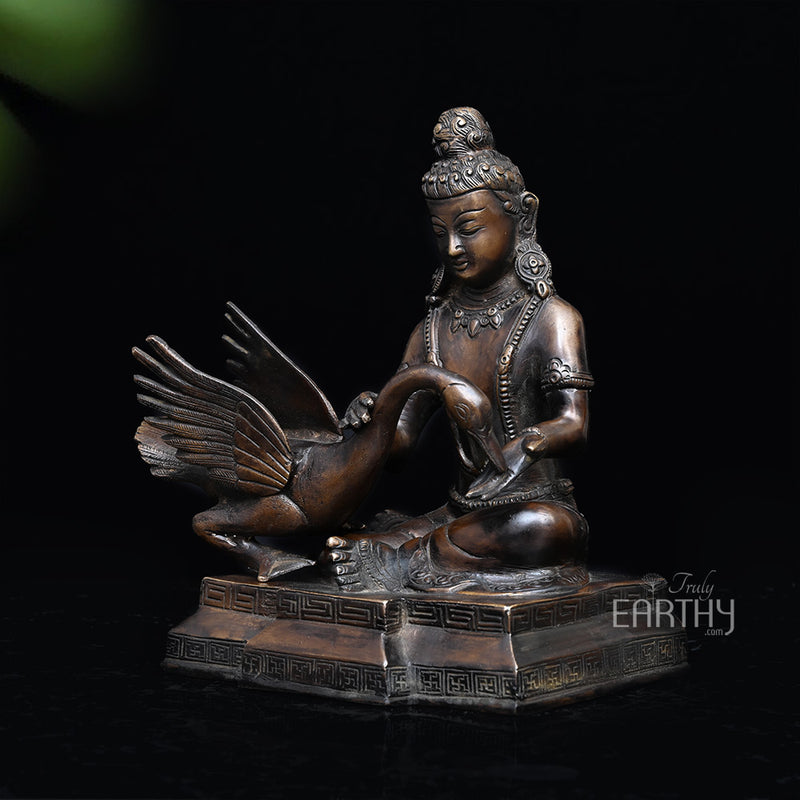 Lord Buddha with Swan l Brass Statue