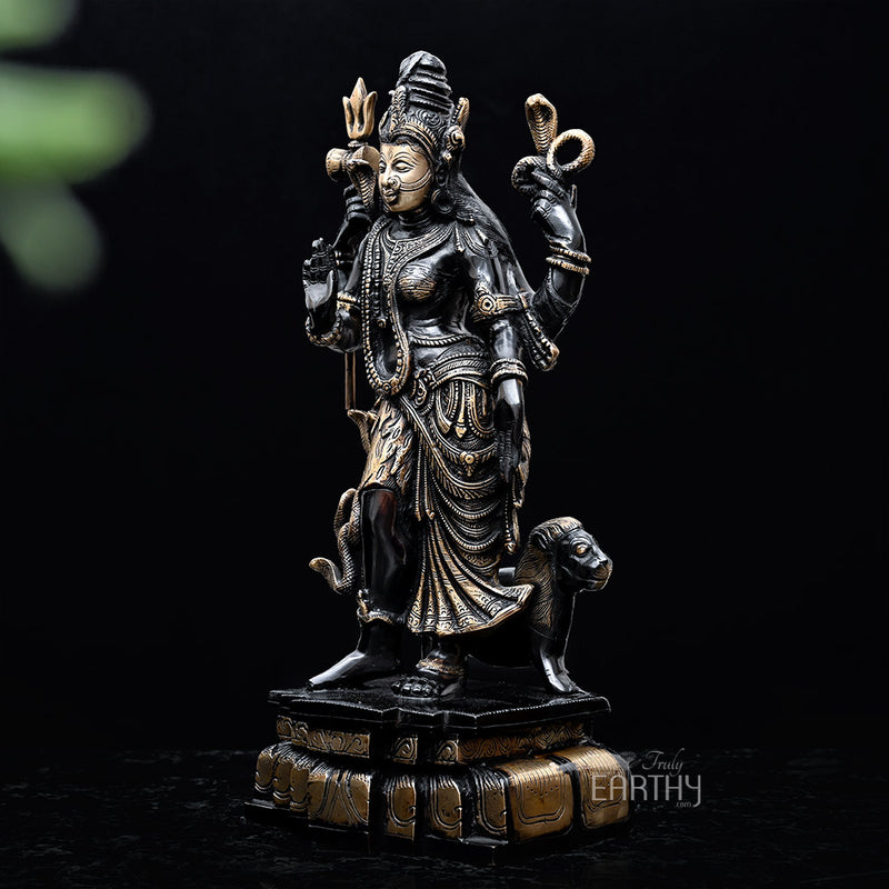 Ardhanarishvara Statue (Brass / 9.66 Kg)