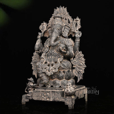 antique brass ganesha statue_3