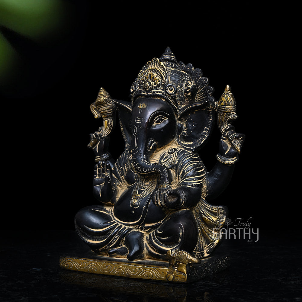 VIntage Brass Ganpati Idol