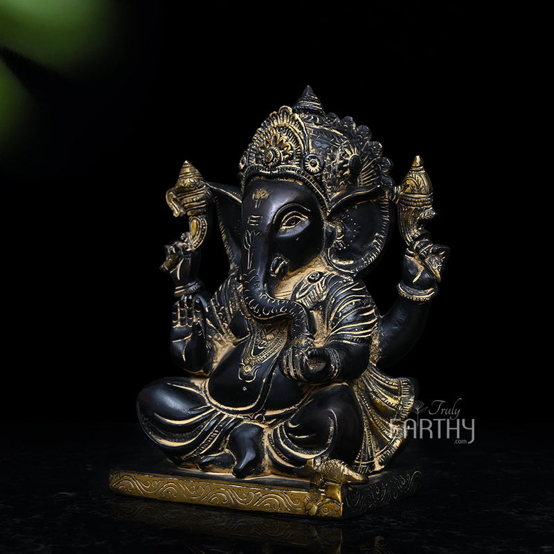 VIntage Brass Ganpati Idol
