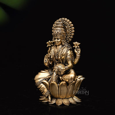 brass dhanlaxmi sculpture_2