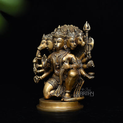 Brass Panchmukhi Hanuman Ji Idol