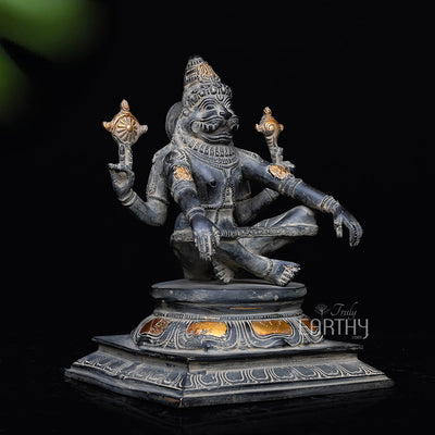 Yoga Narasimha Brass Statue