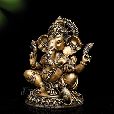Brass Ganesha Idol (Large / 32.6 Kg / 23.2 inches)
