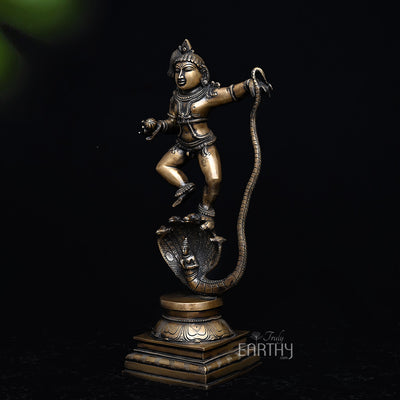 Brass Vintage Kaliya Krishna Sculpture