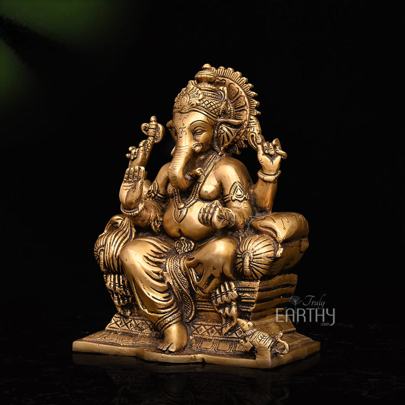 brass ganesha statue_4