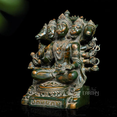 Brass Panchamukhi Hanuman Statue