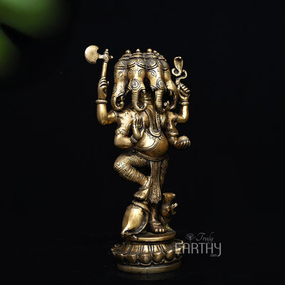 Brass Panchmukhi Ganesha Statue