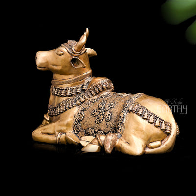 large brass sitting nandi, angel 3