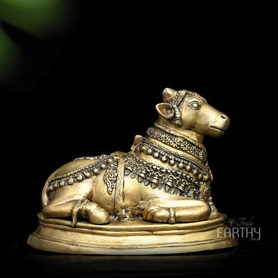 Brass Nandi Sculpture - Shiva's Escort