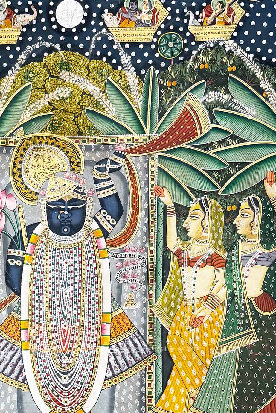 Sharad Purnima - Pichwai Painting (Handmade / Unframed / 119.3 x 182.8 cm)