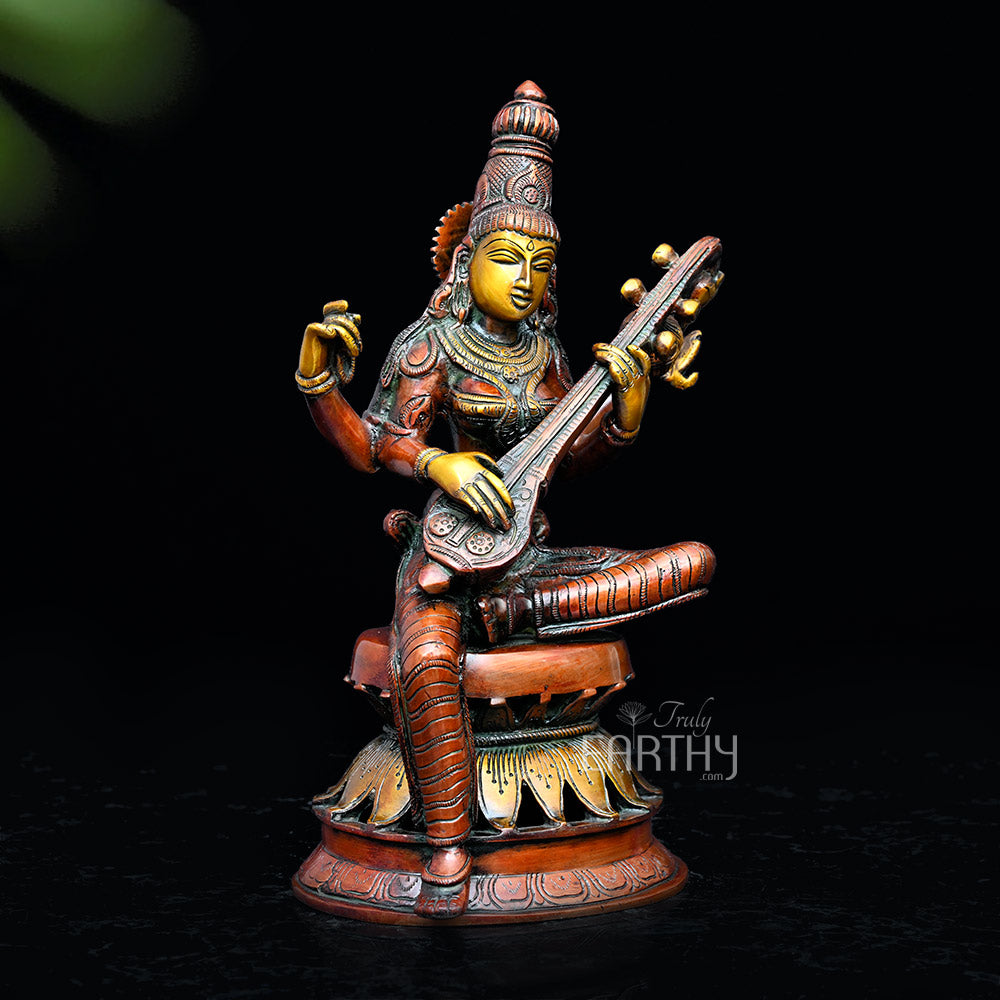 brass saraswati idol, angel 3