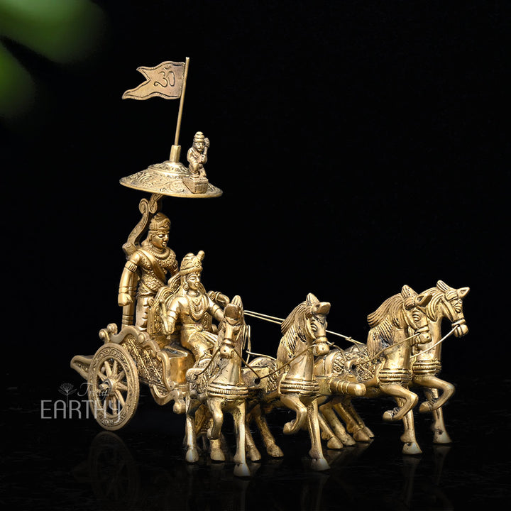 Krishna Arjuna Rath Chariot with 4 Horses, angel 3