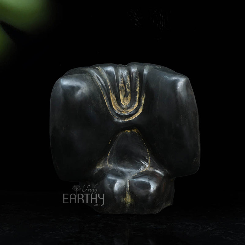 Panchmukhi Ganesha Pure Brass Rustic Vintage Abstract Sculpture