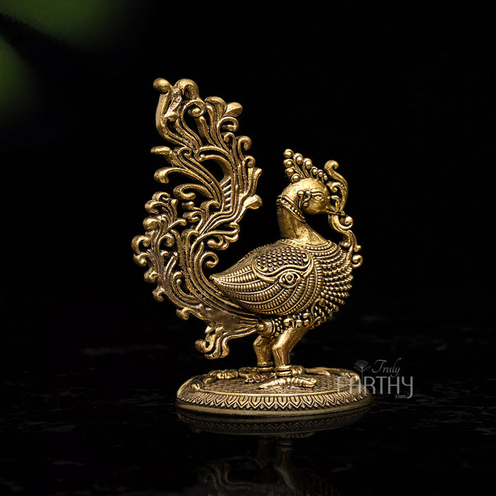 Small Superfine Peacock | Brass Statue