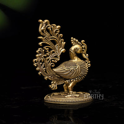 Small Superfine Peacock | Brass Statue