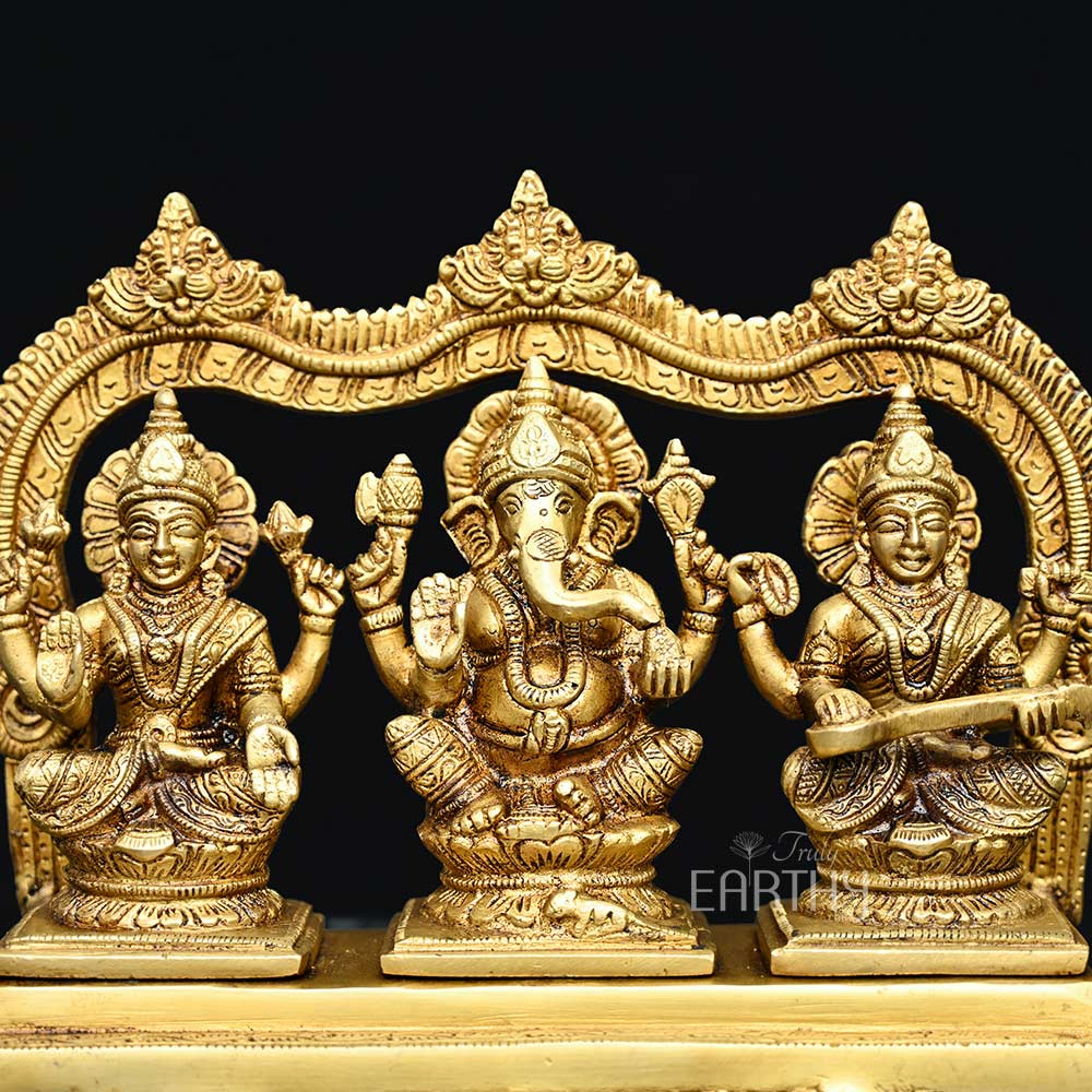Brass Lakshmi Ganesha Saraswati