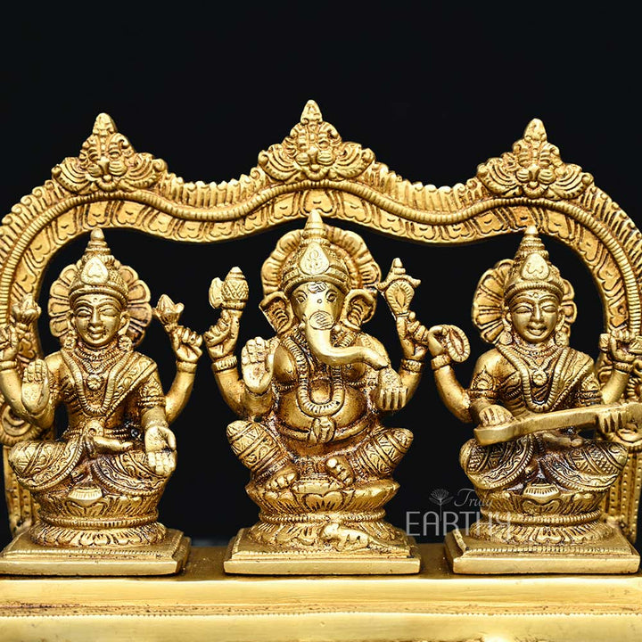 Brass Lakshmi Ganesha Saraswati