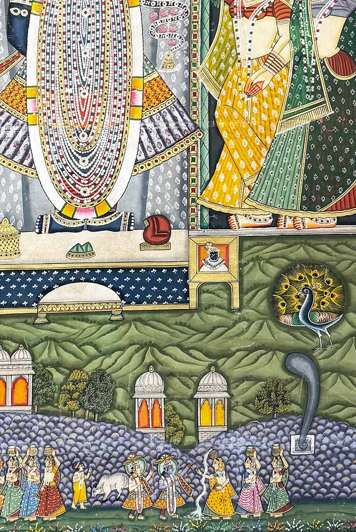Sharad Purnima - Pichwai Painting (Handmade / Unframed / 119.3 x 182.8 cm)