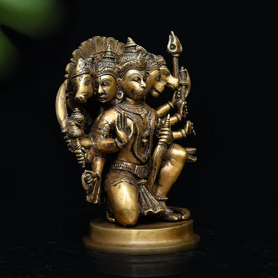 Brass Panchmukhi Hanuman Ji Idol