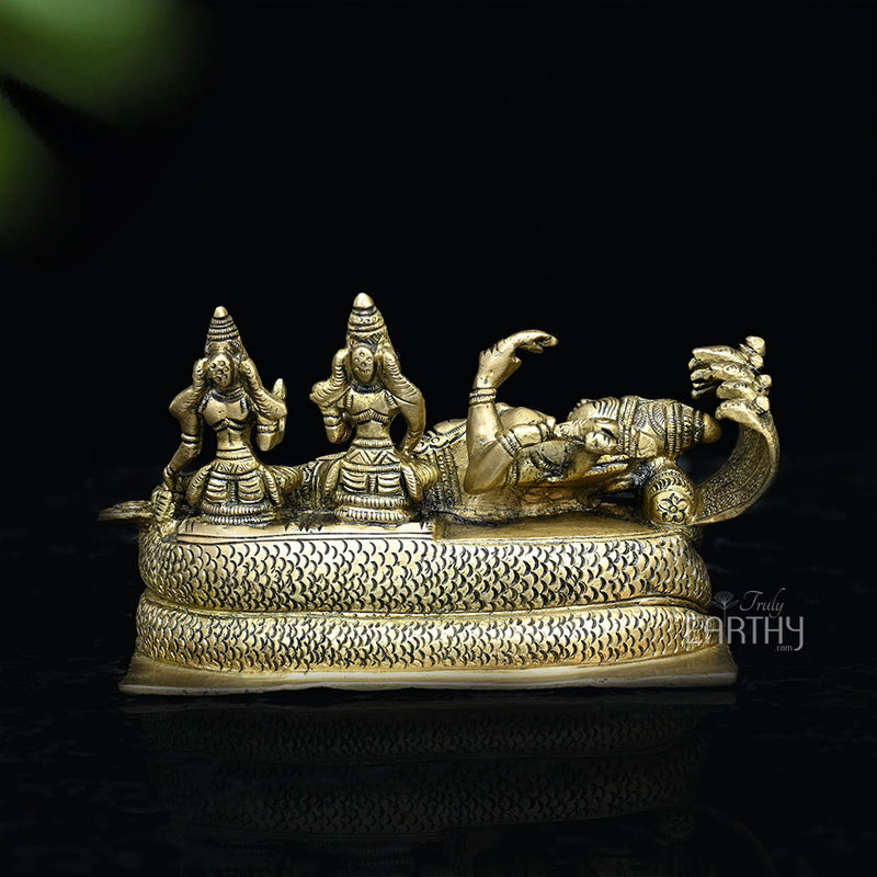 Shesh Shayi Vishnu In Brass | Handmade