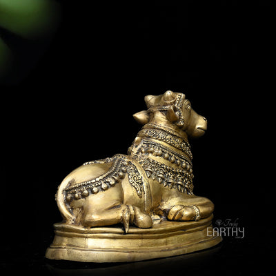 Brass Nandi Sculpture - Shiva's Escort