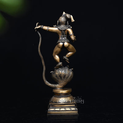 Brass Vintage Kaliya Krishna Sculpture