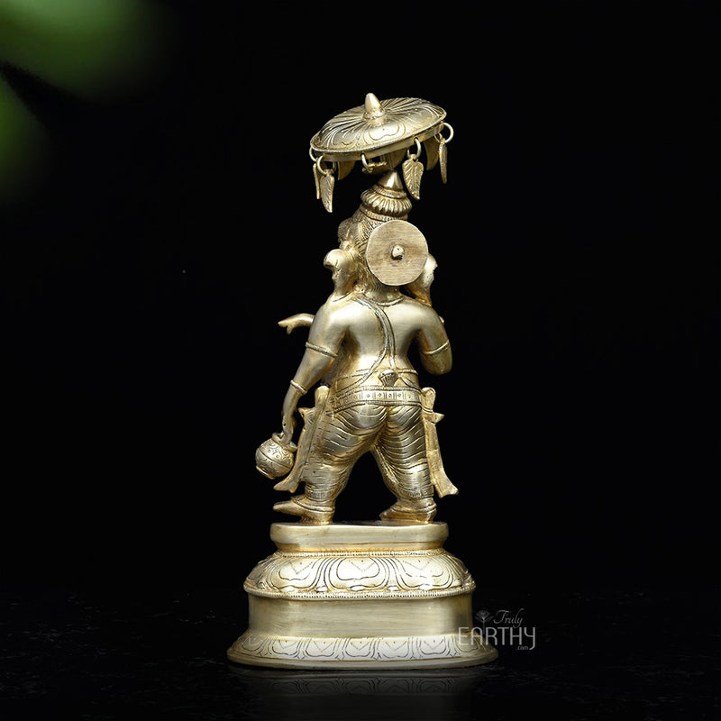 Lord Ganesha Idol with Umbrella | Brass Statue