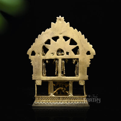 Lord Vishnu with Lakshmi and Bhudevi on Garuda Pedestal In Brass | Handmade